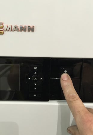 Turn off the main switch to the boiler